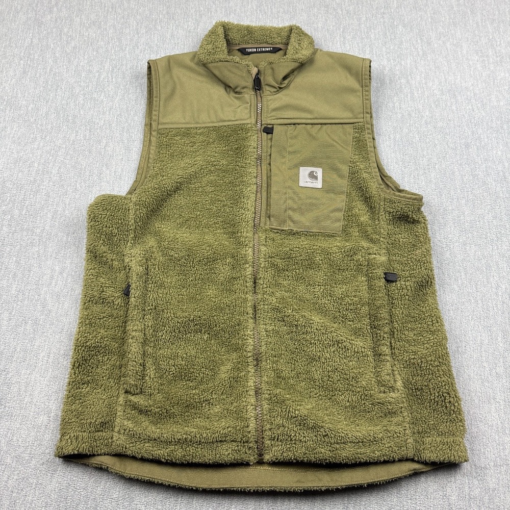 Carhartt Vest Men Green Small Yukon Extremes Wind Fighter Sherpa Fleece Full Zip